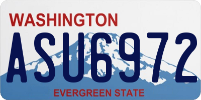 WA license plate ASU6972
