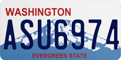 WA license plate ASU6974