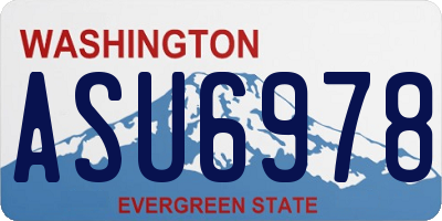 WA license plate ASU6978