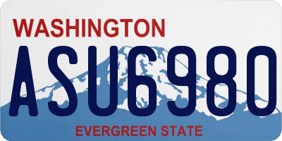 WA license plate ASU6980