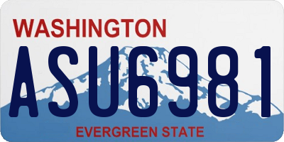 WA license plate ASU6981