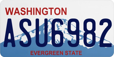 WA license plate ASU6982