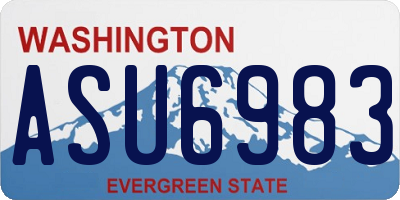 WA license plate ASU6983