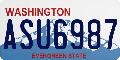 WA license plate ASU6987