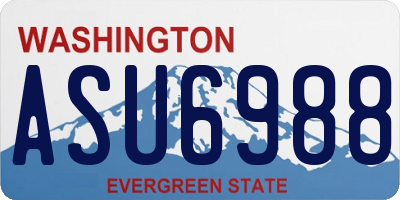 WA license plate ASU6988