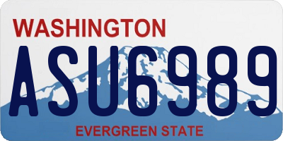 WA license plate ASU6989
