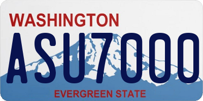 WA license plate ASU7000