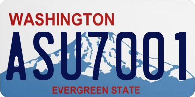 WA license plate ASU7001