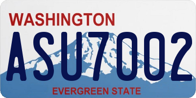 WA license plate ASU7002