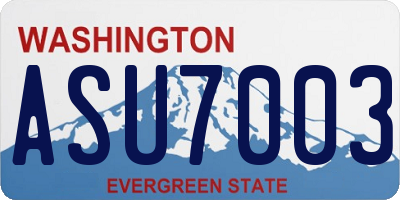 WA license plate ASU7003