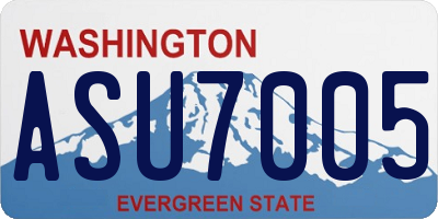 WA license plate ASU7005