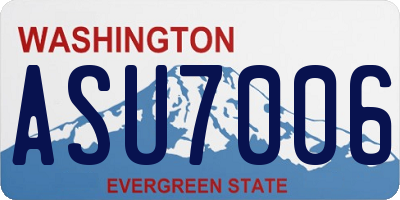 WA license plate ASU7006