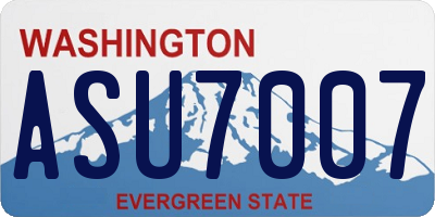 WA license plate ASU7007