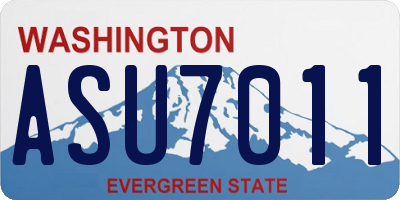 WA license plate ASU7011