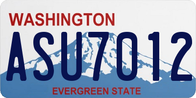 WA license plate ASU7012