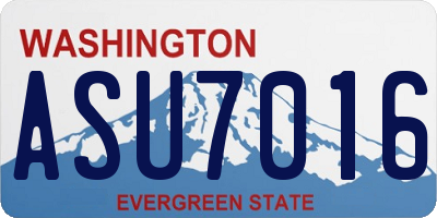 WA license plate ASU7016
