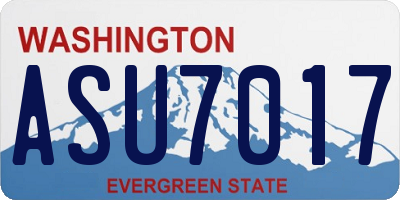 WA license plate ASU7017