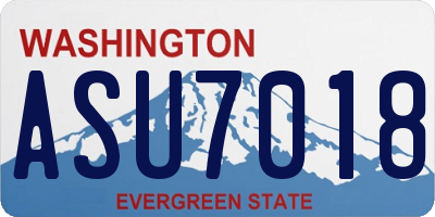 WA license plate ASU7018