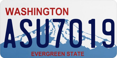 WA license plate ASU7019