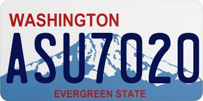 WA license plate ASU7020