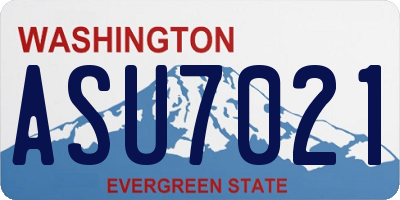 WA license plate ASU7021