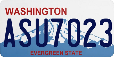WA license plate ASU7023