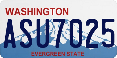 WA license plate ASU7025