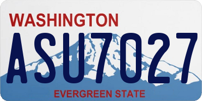 WA license plate ASU7027