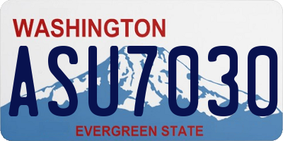 WA license plate ASU7030
