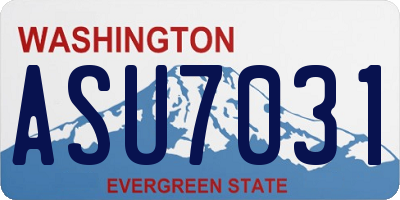 WA license plate ASU7031