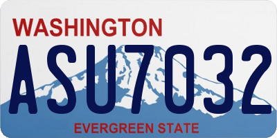 WA license plate ASU7032