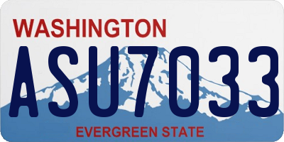 WA license plate ASU7033