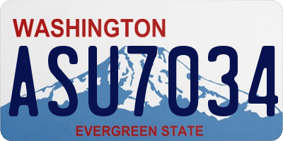 WA license plate ASU7034