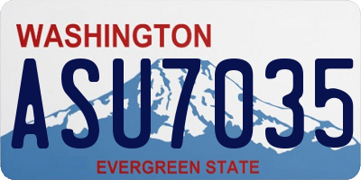WA license plate ASU7035