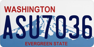 WA license plate ASU7036