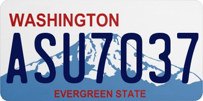 WA license plate ASU7037