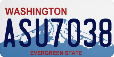 WA license plate ASU7038