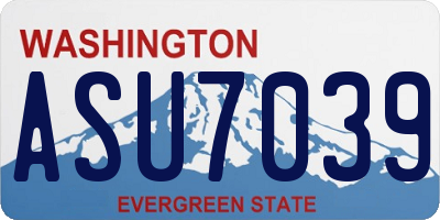 WA license plate ASU7039