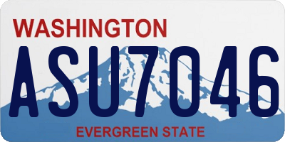 WA license plate ASU7046