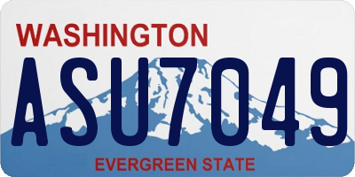 WA license plate ASU7049