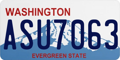 WA license plate ASU7063