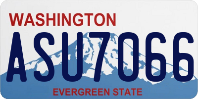 WA license plate ASU7066