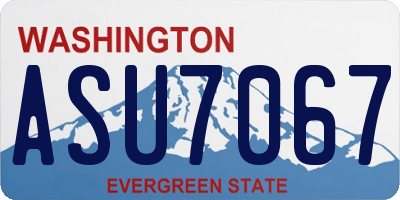 WA license plate ASU7067