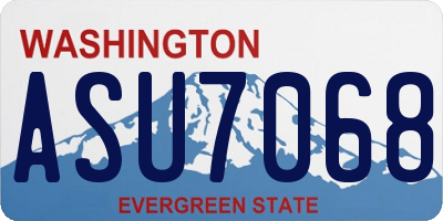 WA license plate ASU7068