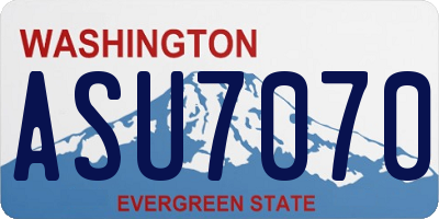 WA license plate ASU7070
