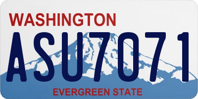 WA license plate ASU7071