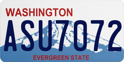 WA license plate ASU7072