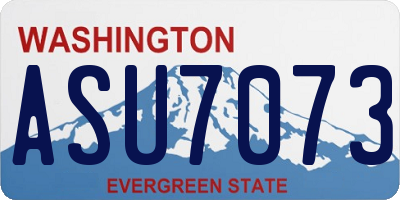 WA license plate ASU7073