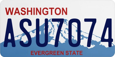 WA license plate ASU7074