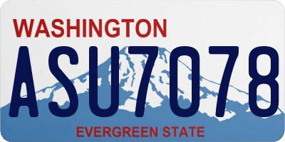 WA license plate ASU7078